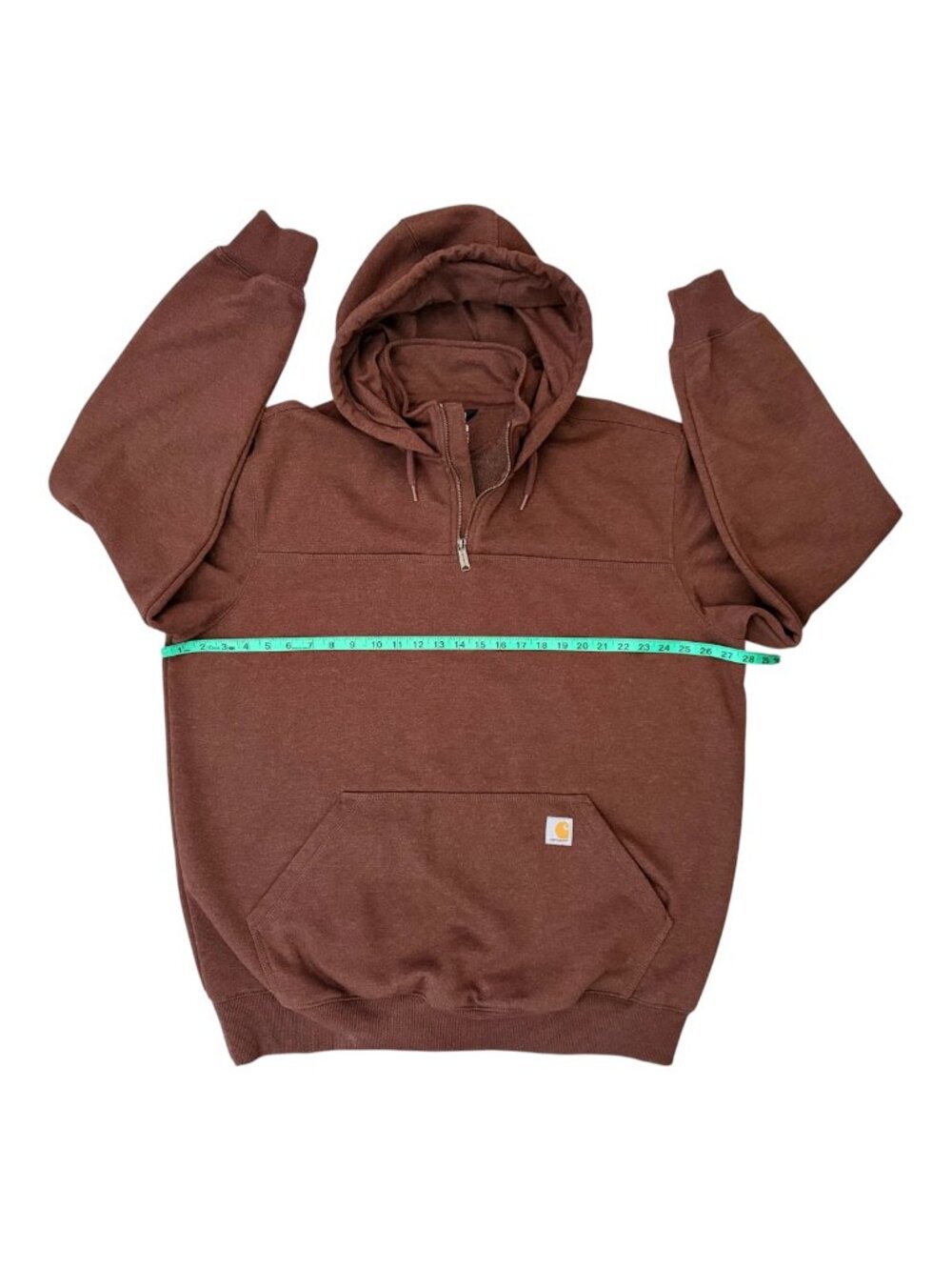 Carhartt Rain Defender Loose Fit 1/4-Zip Hoodie Brown XL Tall XLT Workwear - Picture 4 of 8